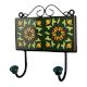 Forest Green Yellow Floral Tiles Hooks
